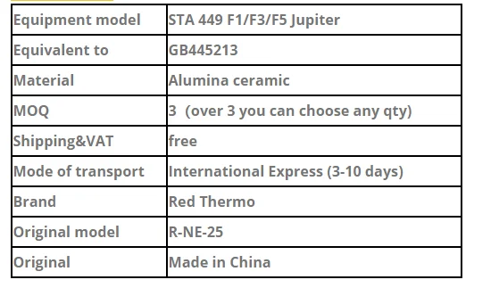 Тигель глинозема специальная форма для TGA несущей образца 3,4 мл для GB445213 Netzsch термальный анализатор Пробник красный термо