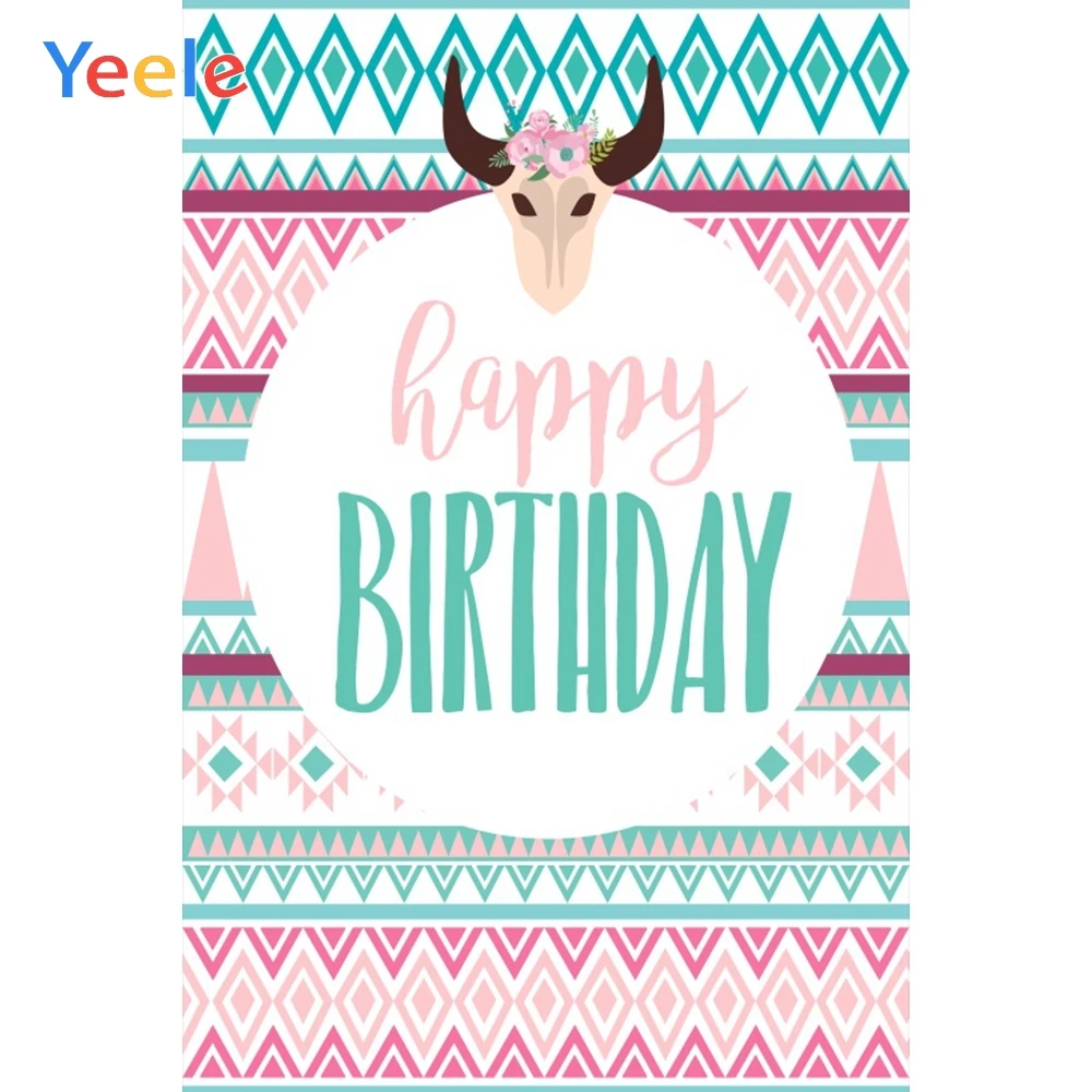 

Yeele Birthday Party Photocall Chevrons Cow Mask Photography Backdrops Personalized Photographic Backgrounds For Photo Studio