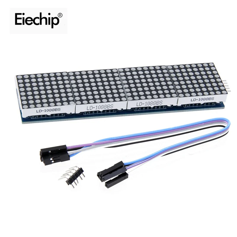 Модуль точечной матрицы max7222 для микроконтроллера Arduino 4 в 1 светодиодный дисплей