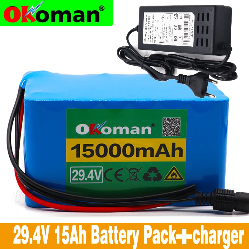 Высококачественный литий-ионный аккумулятор Okoman 7s5p 24 в 15 Ач 250 Вт 29 4 В 15000 мАч для