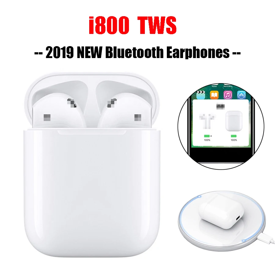 

i800 TWS Bluetooth 5.0 Wireless Headset 6D Bass Touch Control Earphones With Charging Box PK i10 i12 i20 i60 i80 i100 i10000