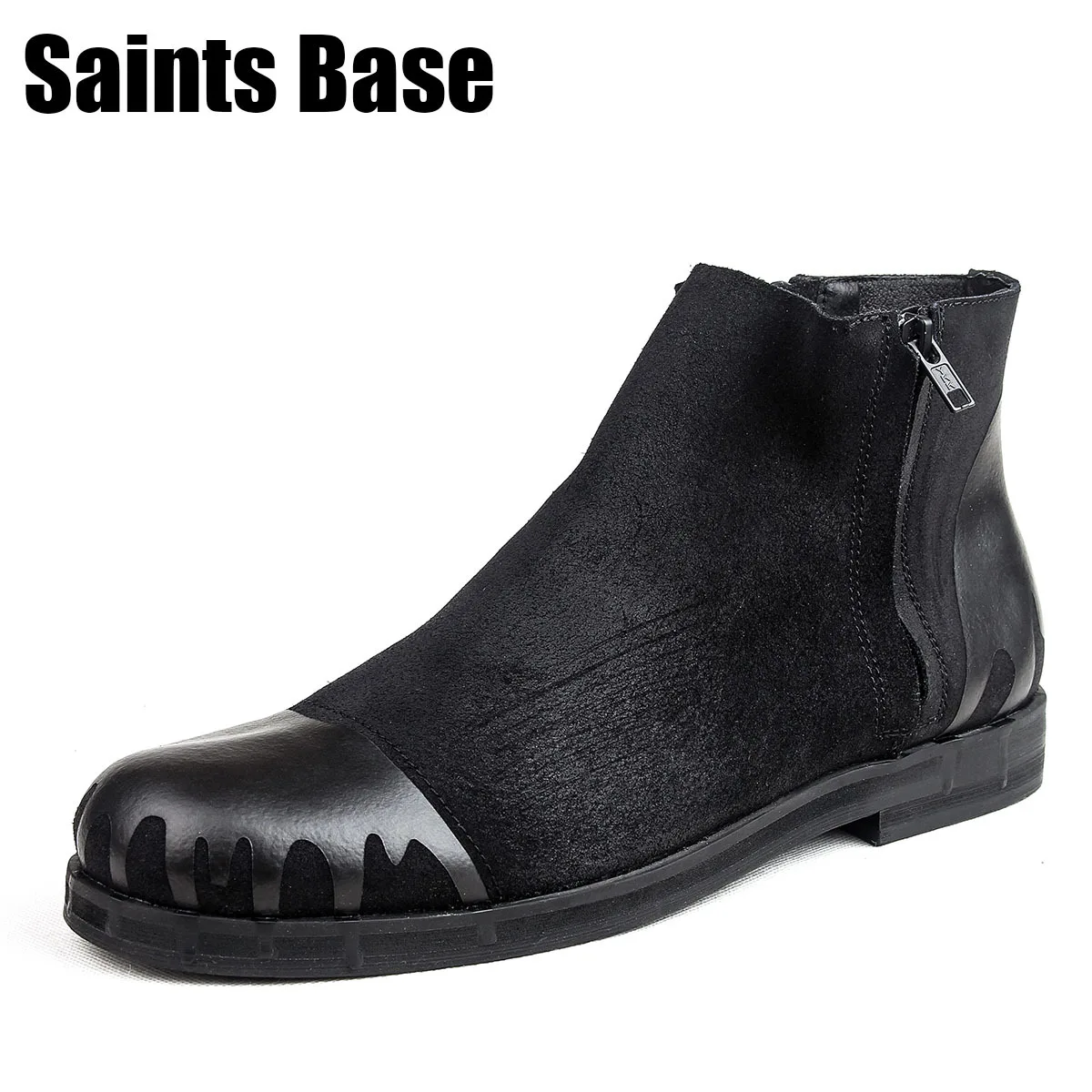 

Retro British Style Men Casual Leather Boots Chelsea Boots Zipper Machine Car Boots Trend Cowboy Boots