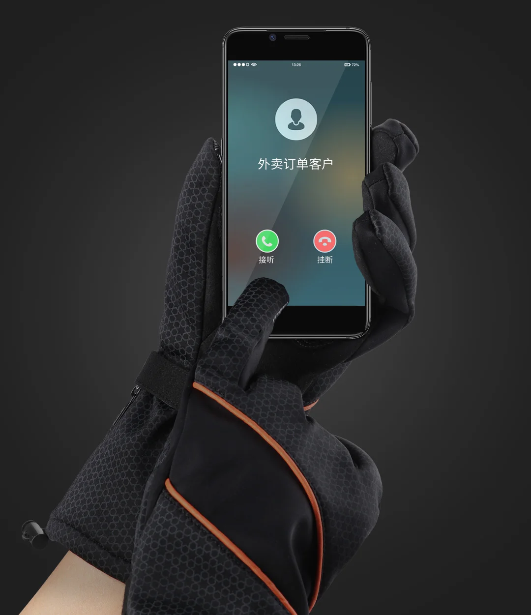 Xiaomi PMA смарт-перчатки с подогревом, черные съемные батареи Xiomi смарт-перчатки, ветрозащитные водонепроницаемые перчатки с сенсорным экраном