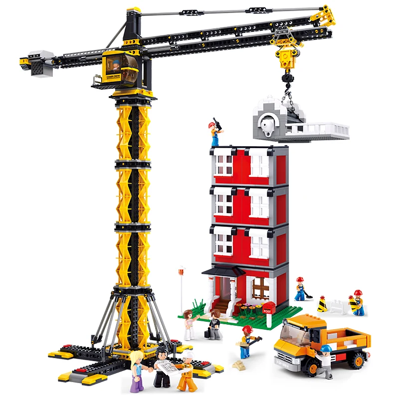 

S Model Compatible with B0555 1461pcs Tower Crane Models Building Kits Blocks Toys Hobby Hobbies For Boys Girls
