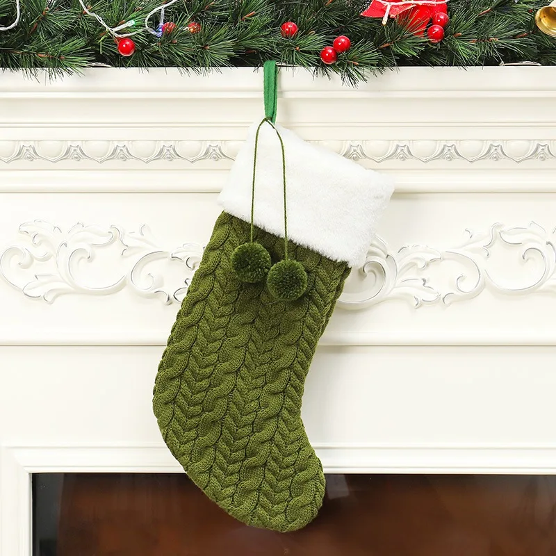 

Knitted Xmas Tree Hanging Ornaments Decorations Christmas Stockings Gift Holder For Family Holiday Season Decor