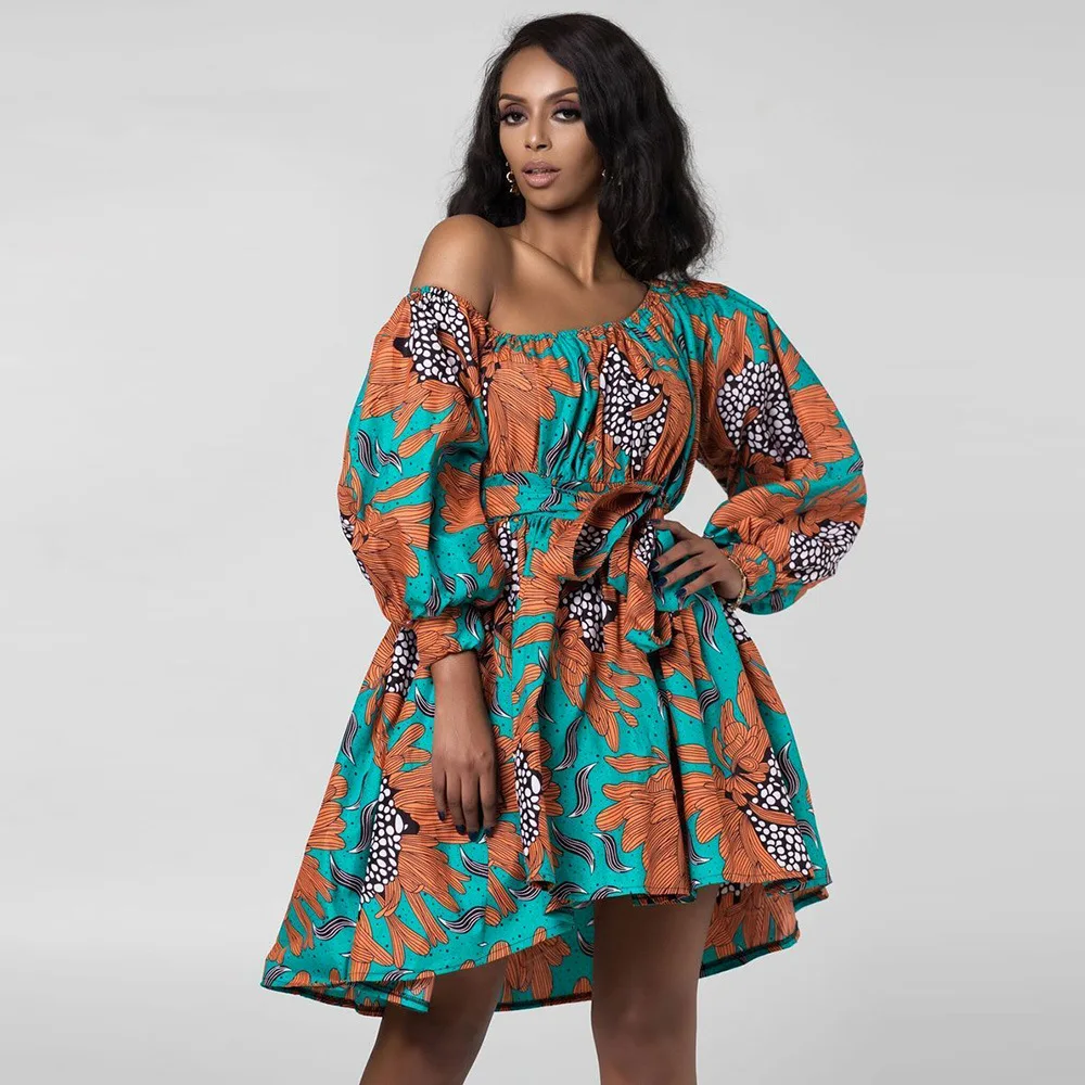 Mini robe africaine dénudée Dashiki Ankara 122