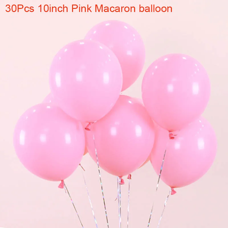 2 года рождения баннер воздушные шары 2-ой День Рождения украшения дети мальчик девочка вечерние принадлежности Детские шары для сувениров S8MZ - Цвет: 30pcs macaron pink