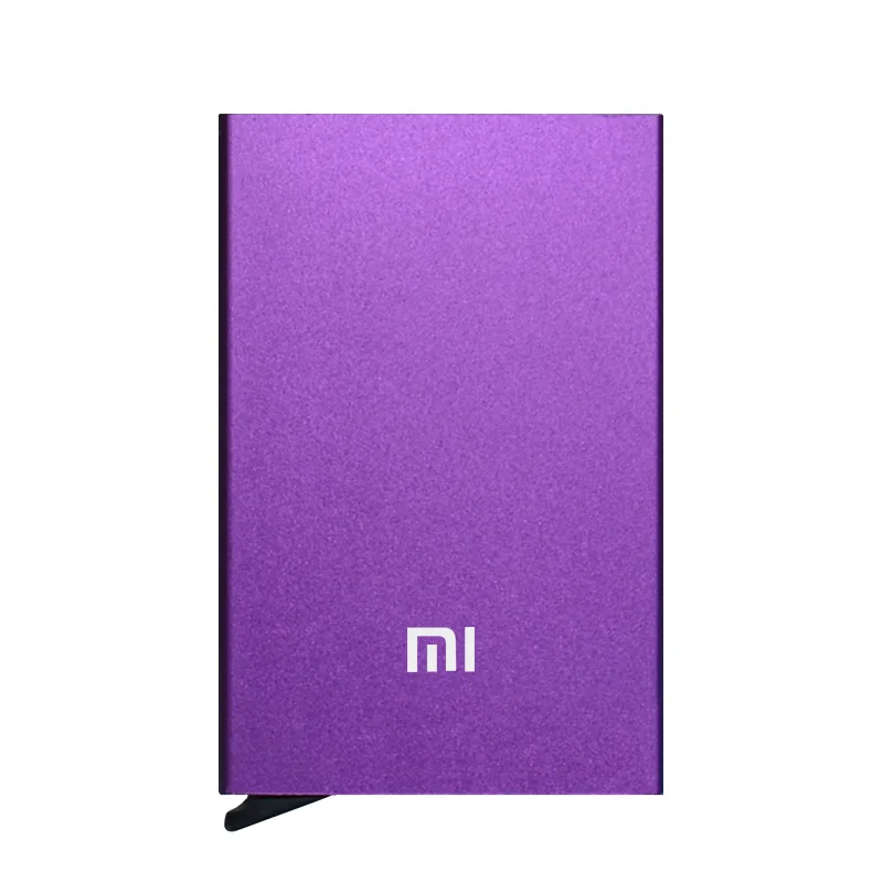 Xiaomi Youpin MIIIW держатель для карт из нержавеющей стали Серебряный алюминиевый чехол для кредитных карт для женщин и мужчин коробка для ID-Карты Чехол карманный кошелек D5 - Цвет: Фиолетовый
