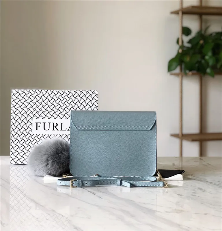 Оригинальные женские сумки FURLA, высококачественные женские кожаные сумки среднего размера, дымчатый синий цвет, размер 21 см* 9 см* 15 см