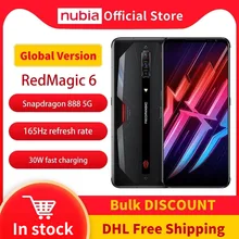 Nubia Red Magic 6 Gaming Smartphone Global Version 6.8'' 165Hz AMOLED Snapdragon 888 Octa Core 30W charge RedMagic 6