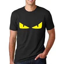 Черная футболка с желтыми глазами, Мужская футболка с коротким рукавом и принтом глаз, высокое качество, новинка, Мужская хлопковая футболка, уличная одежда