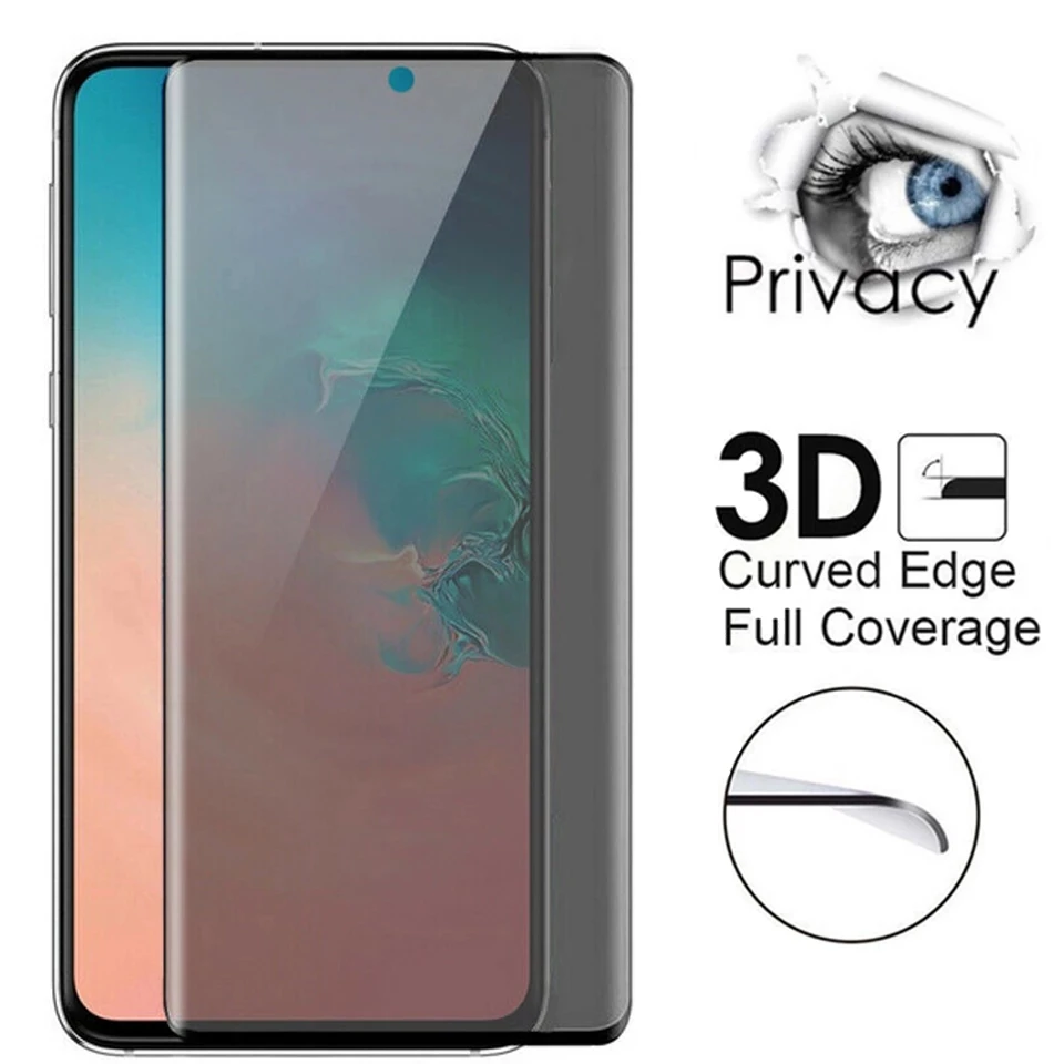 Для Samsung S8 S9 Plus 9H Анти шпион закаленное стекло Защита на весь экран для S20 Ultra S10 3D