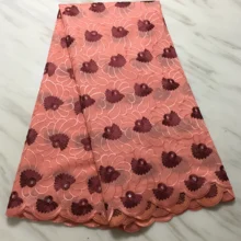 Нигерийская швейцарская кружевная ткань, швейцарская вуаль, швейцарское кружево, последнее Африканское хлопковое сухое кружево с камнями для платья, 5 ярдов/партия