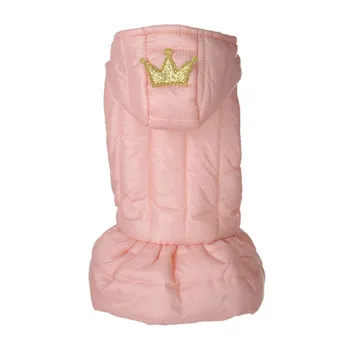 

Pet Dogs Girls Dog Dresses Warm Two-leg Costume For Autumn Winter Puppy Cotton Dress