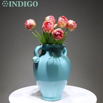 

INDIGO- Holland Silk Pink Tulip Bud 6 PCS Bundle Decorative Flower Artificial Flower Tulip Wedding Party Event