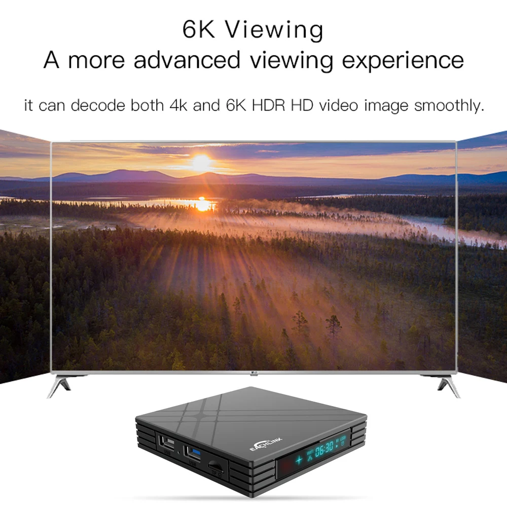 H6 tv box Mini Android 9,0 Smart tv box Allwinner H6 Четырехъядерный 4K медиаплеер 6K 4GB 32GB 2,4G 5G WiFi LAN BT4.1 ЖК-дисплей