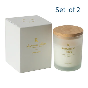 

candle jars with wooden lids & scented candle gift set