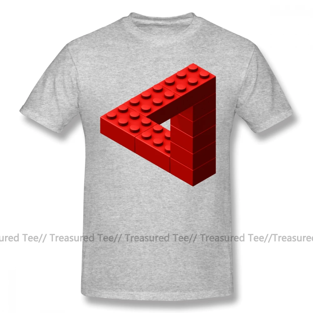 Escher футболка Escher Toy Bricks Красная футболка 6xl Милая футболка с графикой Мужская модная футболка с коротким рукавом из 100 хлопка - Цвет: Gray