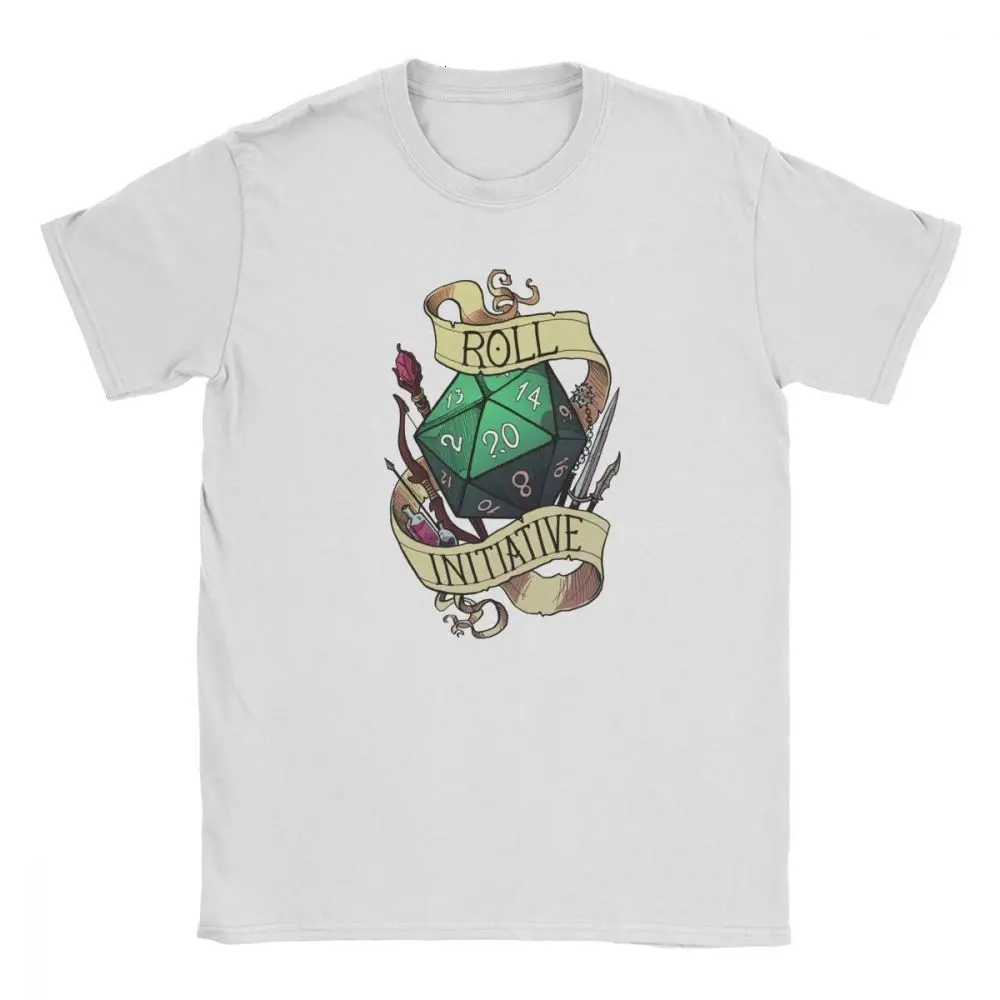 

one yona Men Roll Initiative T-Shirt Dnd Dungeons And Dragons D20 D&D Gaming Dice Printed O Neck Clothes Cotton Tees T Shirt