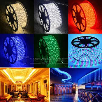 

RGB Color LED Strip Rope Light 20-100M 60 LEDs/ Meter Ultra Bright 5050 SMD Strip Light Outdoor Garden Home Decor Waterproof