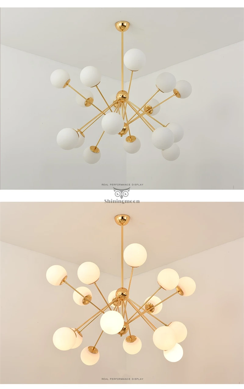 Nordic Personality Chandelier Postmodern Glass LED Chandelier Lighting Gold Luxury Art Restaurant Hanging Lamps Crystal Lustre
