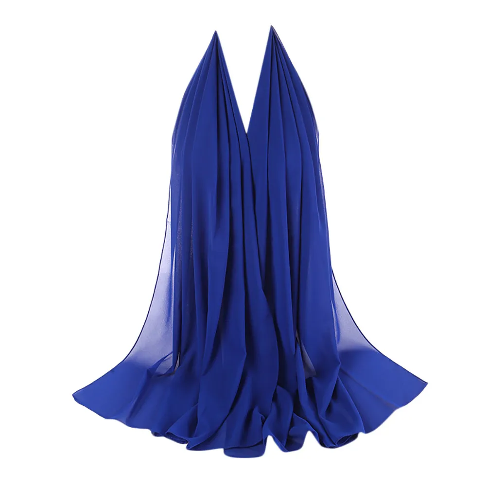 Длинные платки на голову, шарфы, винтажные тонкие шали, женский простой шифоновый шарф, хиджаб, шаль на голову, мусульманские хиджабы