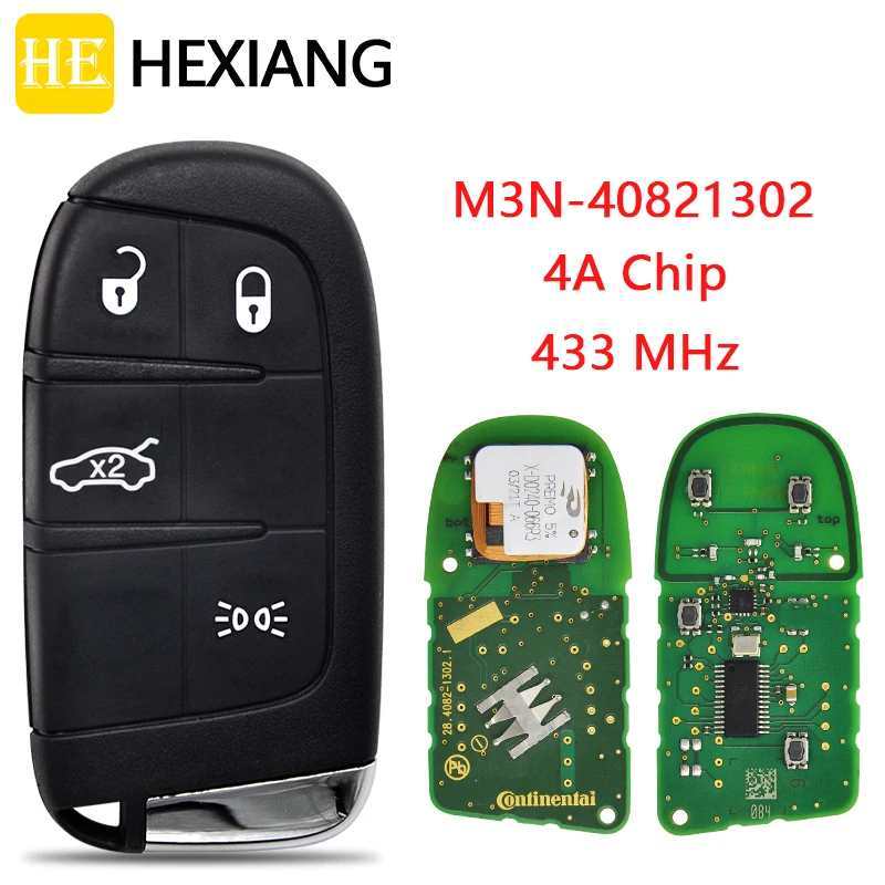 HE Xiang Car Remote Control Key For Fiat 500 500L 500X 2016-2021 4A Chip 433MHz M3N-40821302 Replacement Original Promixity Card