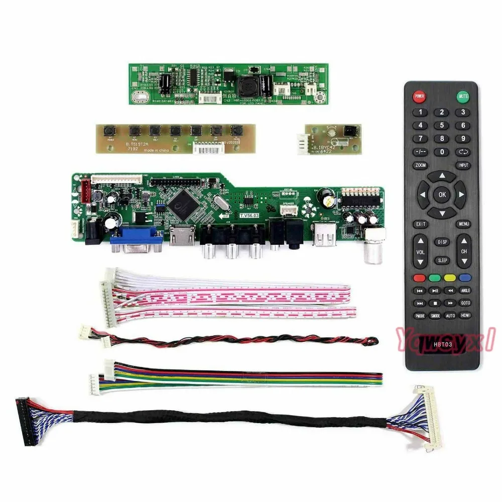 Kit de Placa Controlador para V236bj1-le1 tv + Hdmi Vga + av Tela Placa Motorista V236bj1-le2 Usb Lcd Led - Imagem 2