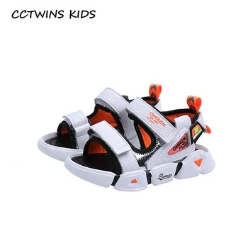 

CCTWINS Kids Shoes 2020 Summer Baby Brand Beach Sandals Children Genuine Leather Flat Boys Fashion Casual Shoes Black BS420