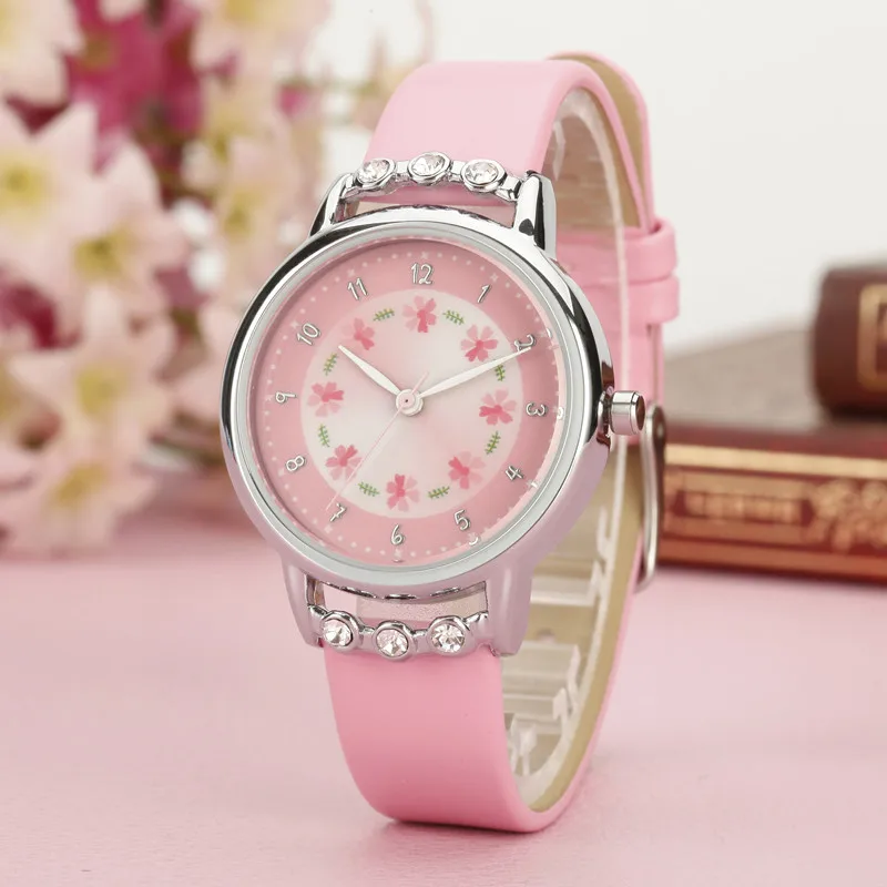 Girl Student Waterproof Leather Quartz Clock Fashion Cartoon Children Watch Cute Princess Watches Kids Luxury | Наручные часы
