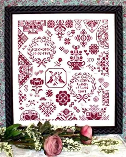 

MM My Token of Love cross stitch package 18ct 14ct 11ct white fabric cotton silk thread embroidery DIY handmade needlework