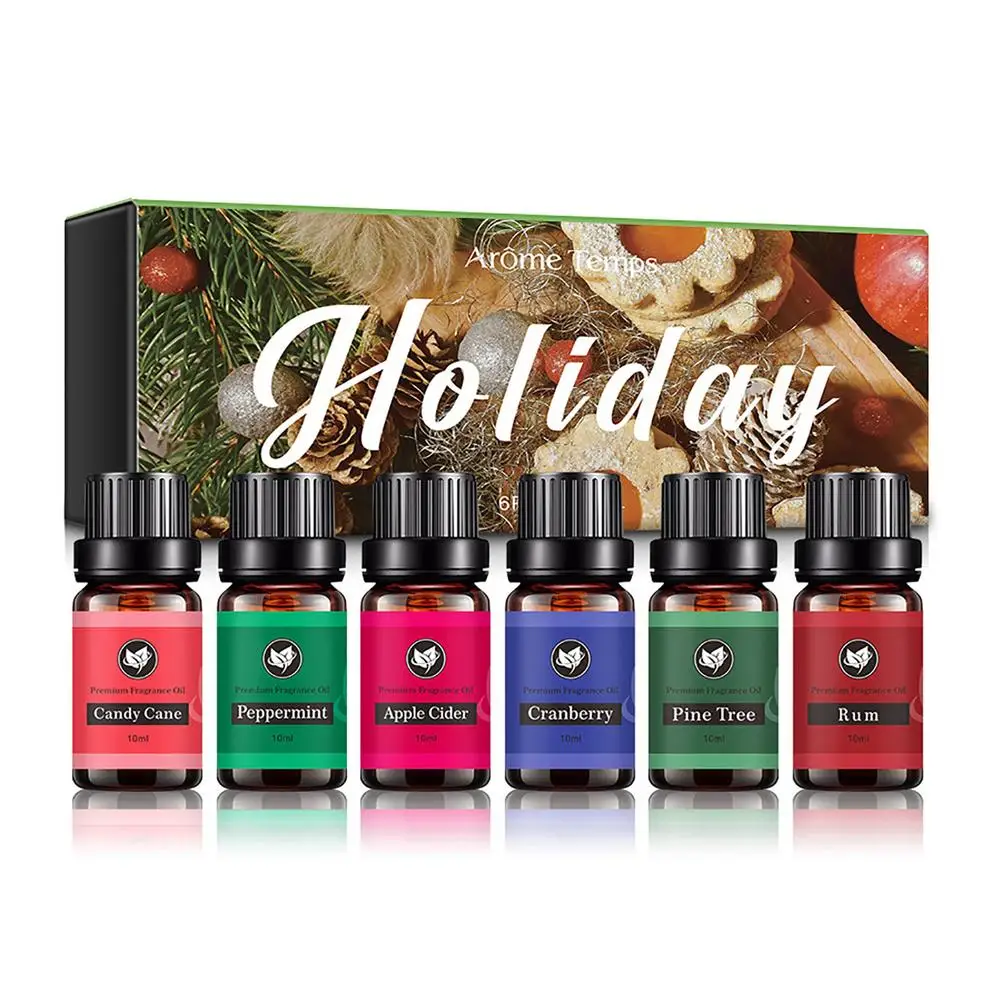 6Pcs 10ml Floral Essential Oils Gift Set Aromatherapy Diffuser