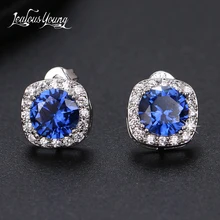 Модные прозрачные круглые серьги с цирконием кубической огранки квадратные серьги с кристаллом для женщин Свадебные серьги для девушек вечерние ювелирные изделия в подарок