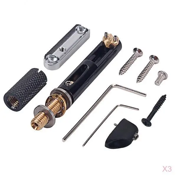 3x 5 Strings Electric Bass Bridge w/ Screws Wrench Bridge Base Accessories