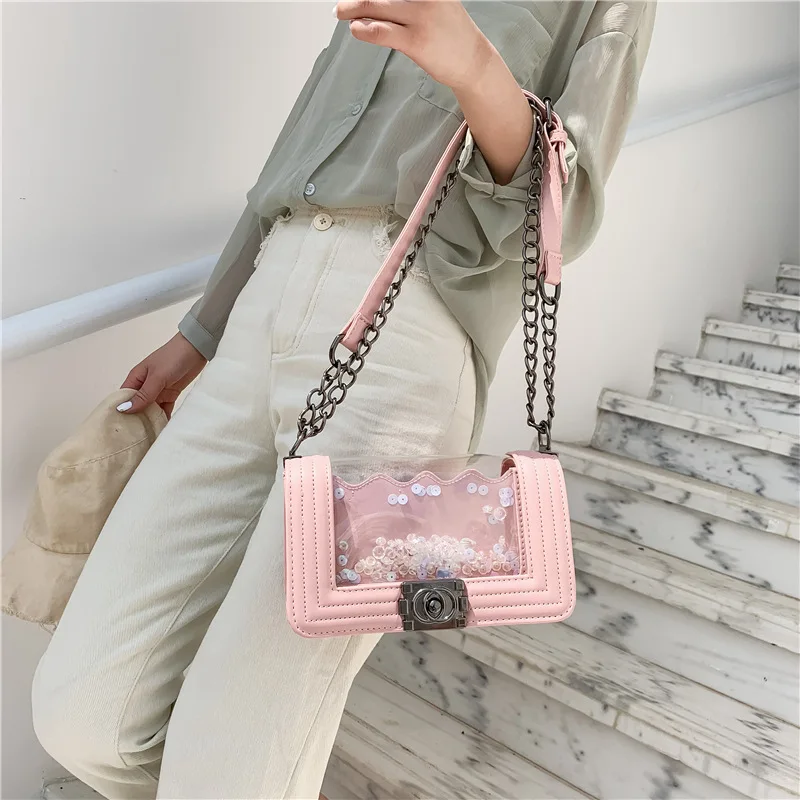 

2019 the new transparent women's bag Korean version of jelly bag trend sequel single shoulder oblique span