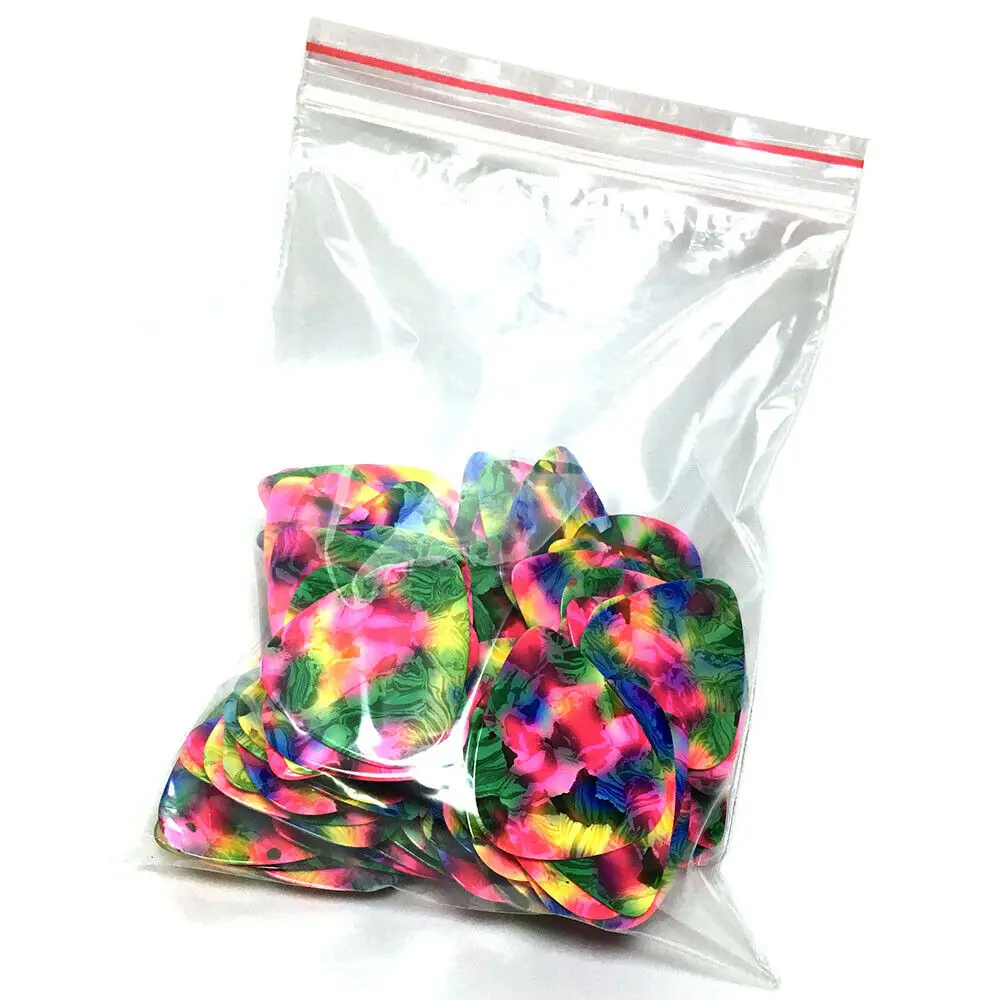 Lots of 100 pcs Medium 0.71mm Heavy 0.96mm Blank Tie Dye Guitar Picks No Print New