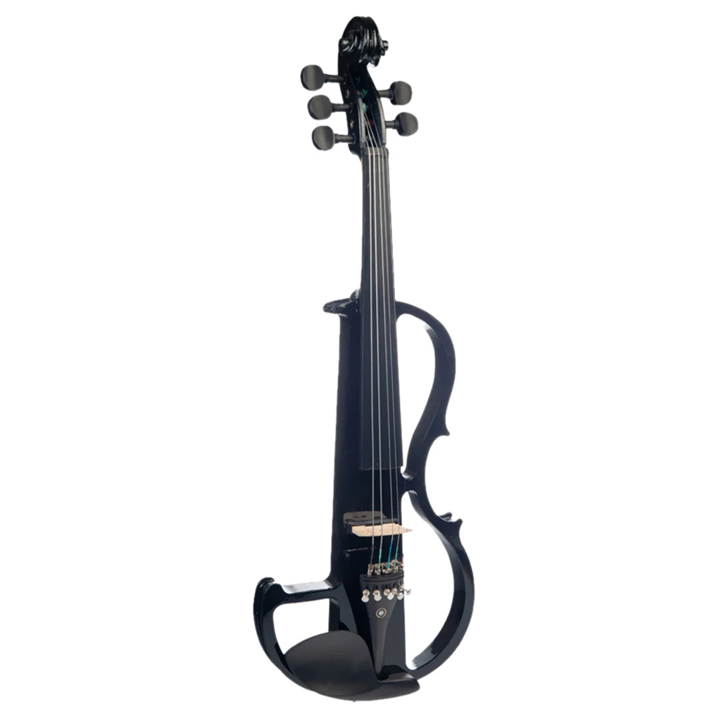 5 струнная электрическая скрипка с бантом, чехол для переноски, канифоль, наушники, кабель, черное дерево аксессуары для скрипки