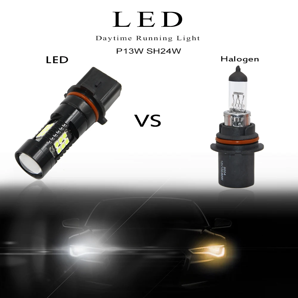 2 шт. ксенон белый P13W 21 SMD светодиодный лампы для Audi A4 B8 NonFL (2008 2012) дневные фары