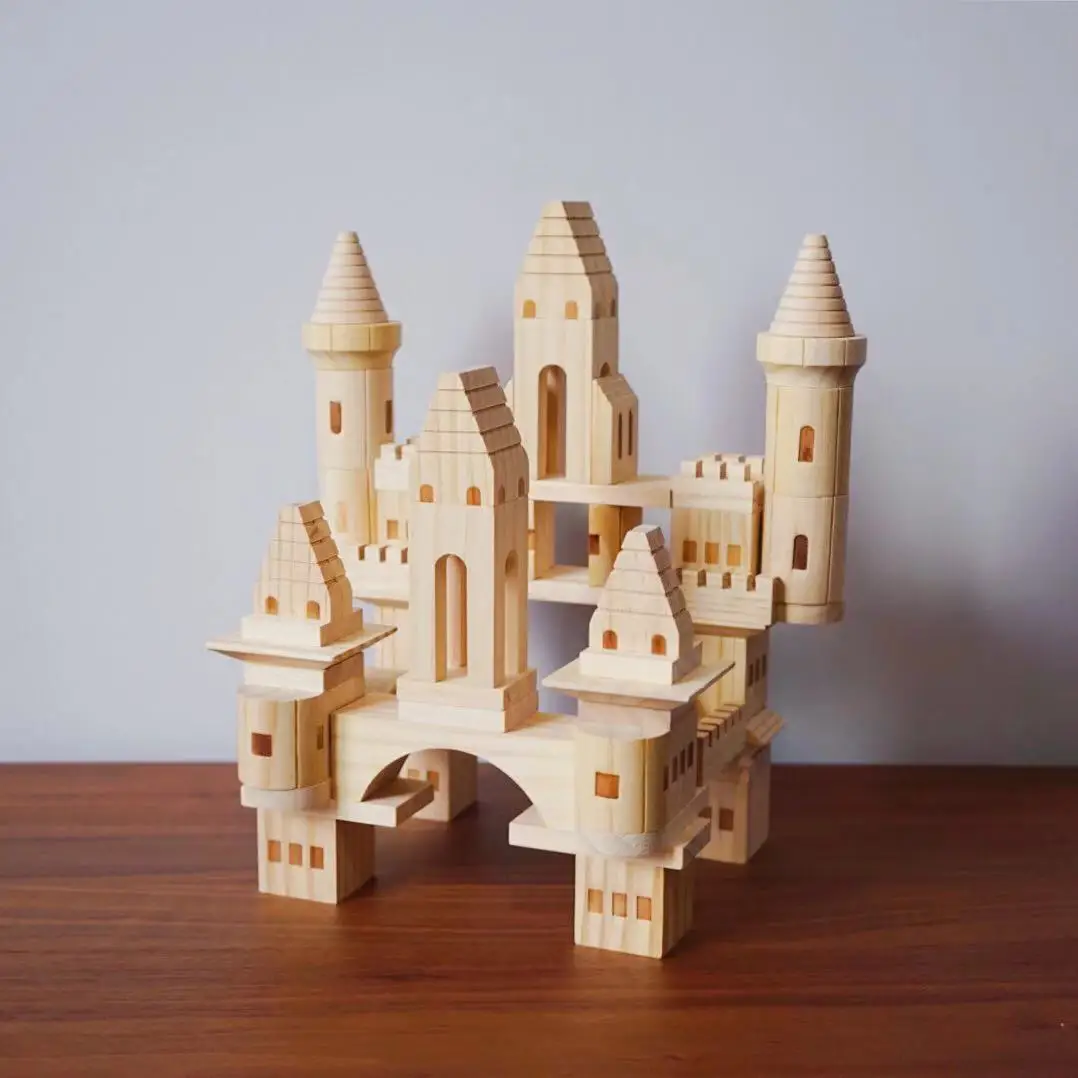 

Wood Color Building Blocks Toy 3-6 a Year of Age GIRL'S Baby 1-2 Infants Children Wood Color Wood Educational Early Childhood