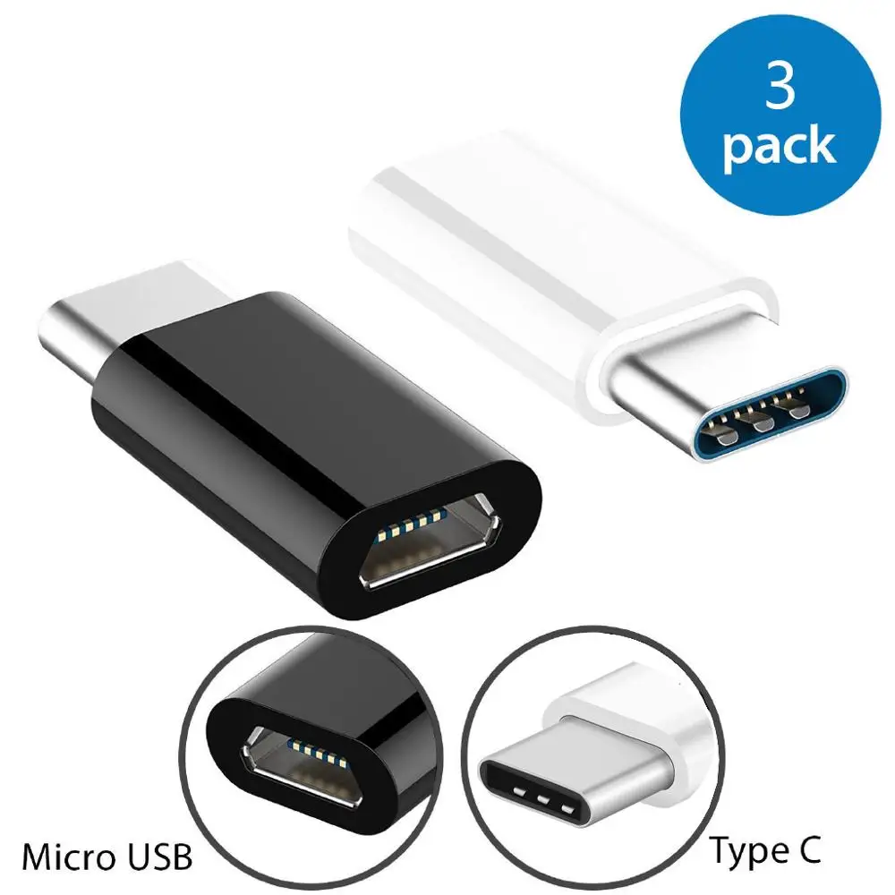 3 шт. адаптер Micro USB на Type C для Samsung S9 8 Note 10 Huawei | Мобильные телефоны и аксессуары