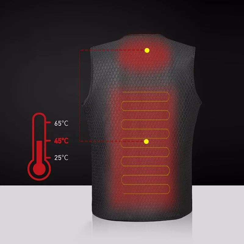 Для мужчин и женщин Открытый USB Инфракрасный нагревательный жилет куртки зима гибкий электрический тепловой одежда талии пальто без рукавов согреться