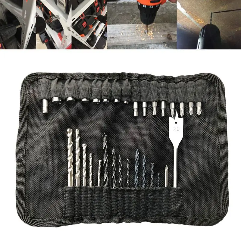 

Drop Shipping 31pcs/set High Speed Steel Screwdriver Twist Drill Bits Holder Spade Home Repair Tool Accessory For Hole