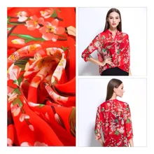 Печатная Tecidos новая шелковая ткань с рисунком шарф шарфы женская одежда рубашка Diy ткани для одежды из высококачественного материала