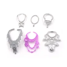 

6pcs/set Fashion Plastic Chain Necklace For Doll Fashion Jewelry Necklace For Dolls Party Accessories Wholesale