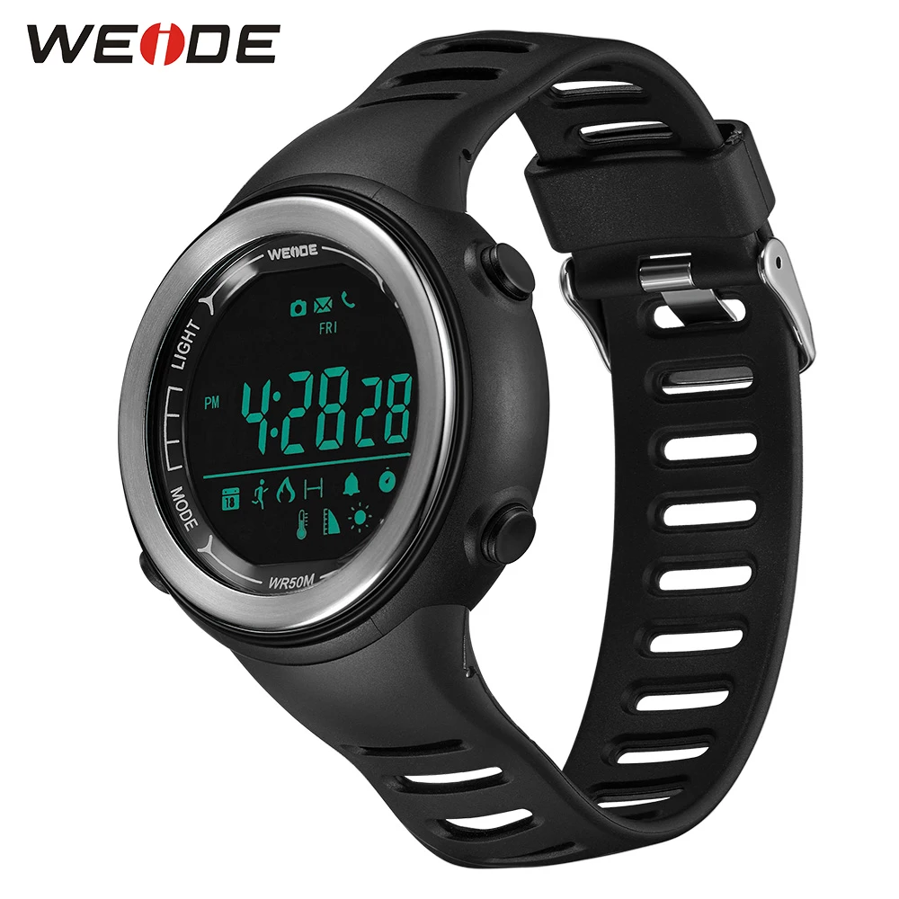 WEIDE Bluetooth мужские часы многофункциональные силиконовый ремешок часы 5 АТМ водонепроницаемые для IOS Iphone Android телефон Relogio Masculino