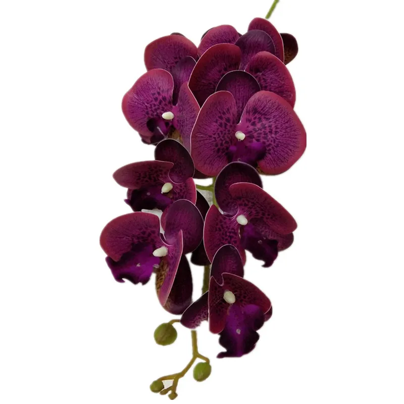 

Artificial Latex Butterfly Orchid Flowers 9 heads Real Touch Good Quality Phalaenopsis Orchid 40" for Home Floral Decoration