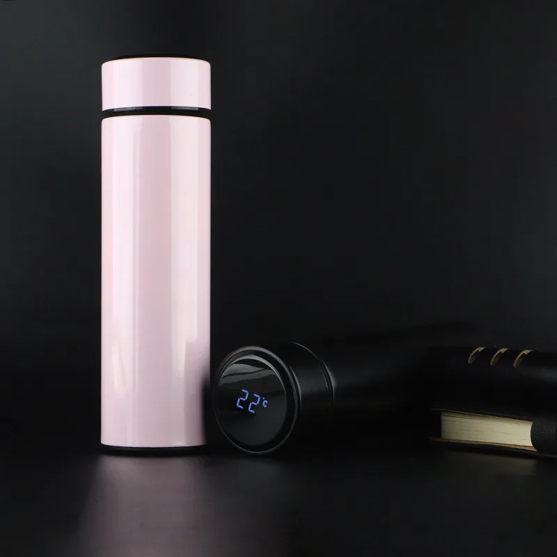 4800ML Pink Термос-чашка с термоизоляцией объемом 480 мл, термос, Термокружка с ЖК-дисплеем, походная чашка из нержавеющей стали 304, велосипедная бутылка - Цвет: 4800ML Pink