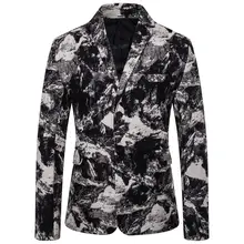 Льняное полотно повседневные уникальные мужские костюмы куртка клетчатый костюм по фигуре модные граффити мужские дизайн блейзера Новинка