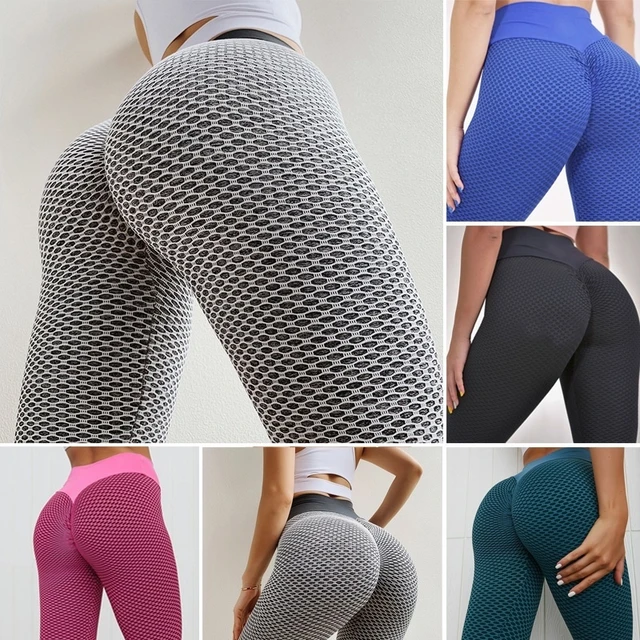 Mallas Push Up anticelulitis para mujer, Leggings sexys de cintura alta  para entrenamiento, color negro, talla grande - AliExpress