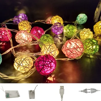 

led stip ball led light string 3M 6M Christmas wedding Halloween home holiday decor ation USB, Battery, EU plug220v